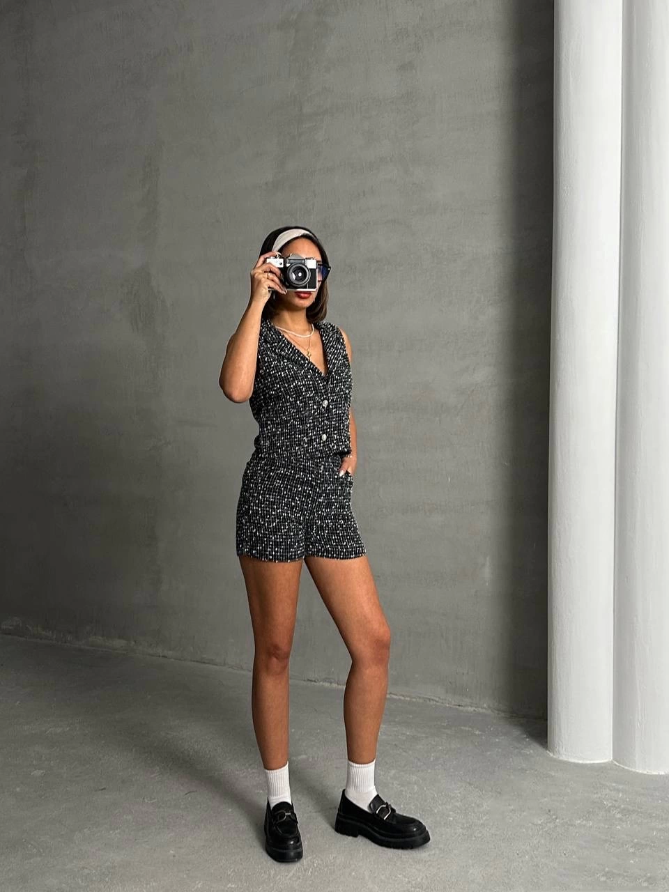 Vest and Shorts Set Black