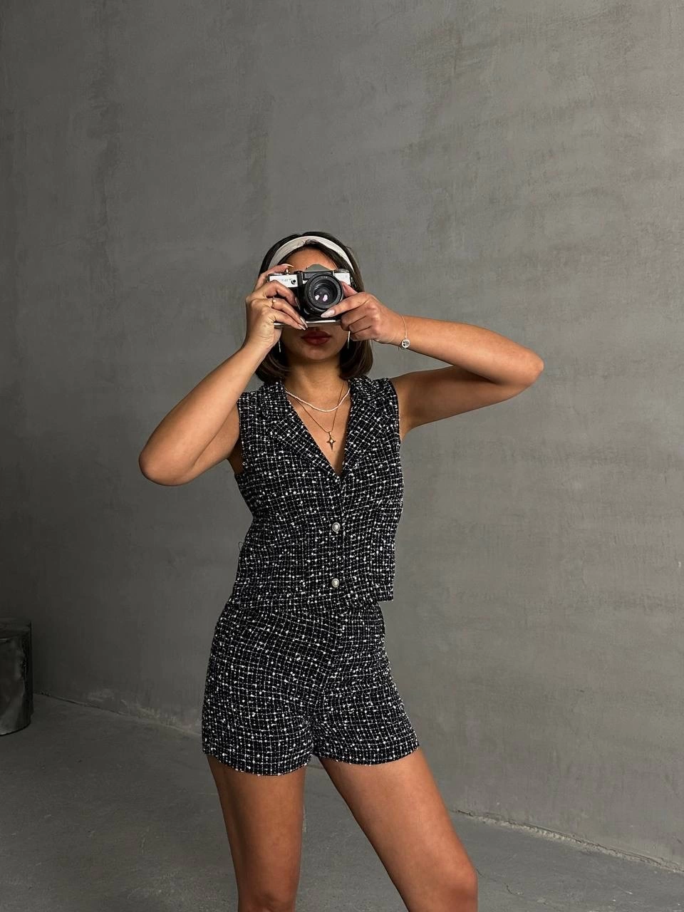 Vest and Shorts Set Black