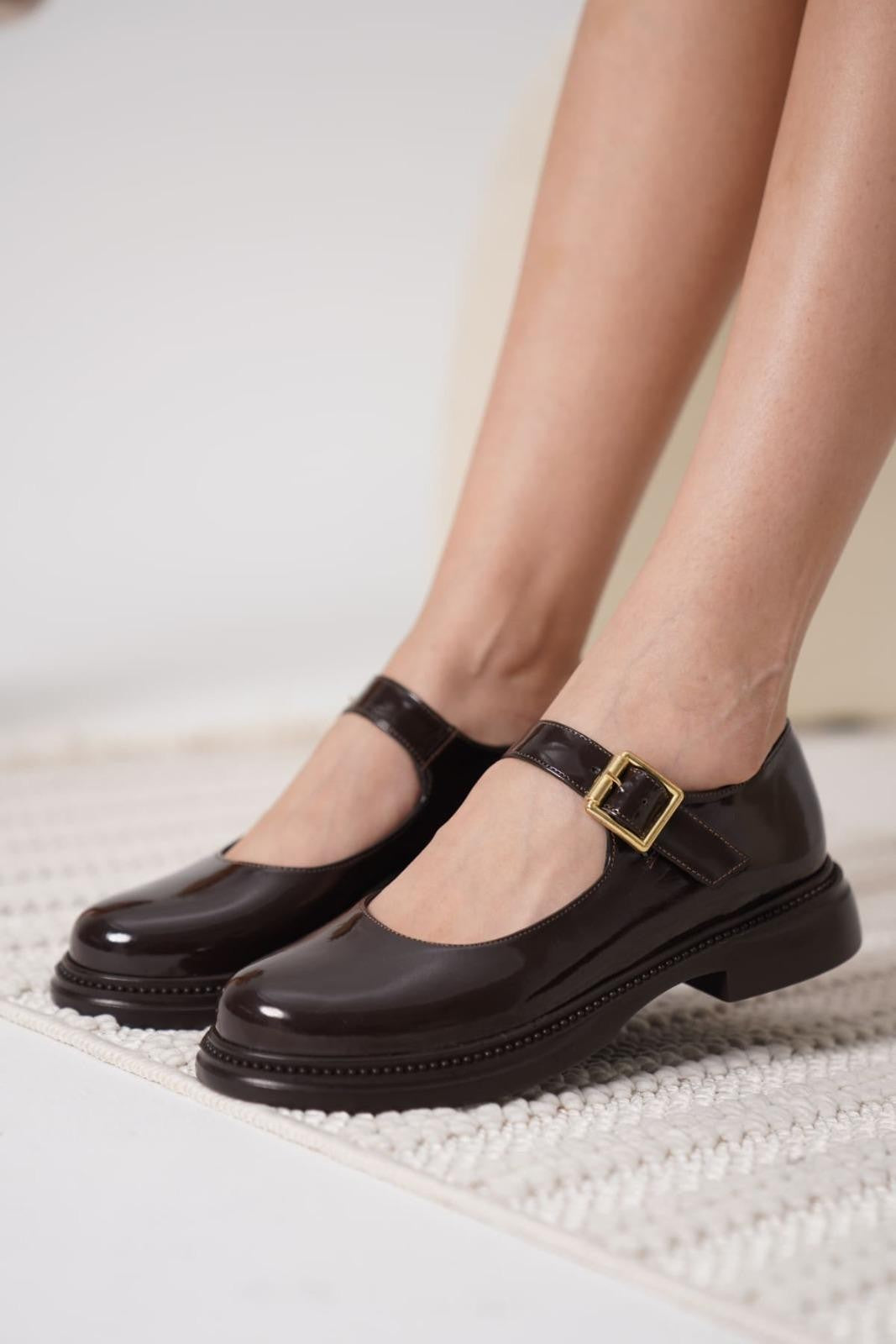 Premium Kahverengi Rugan Oxford Ayakkabı