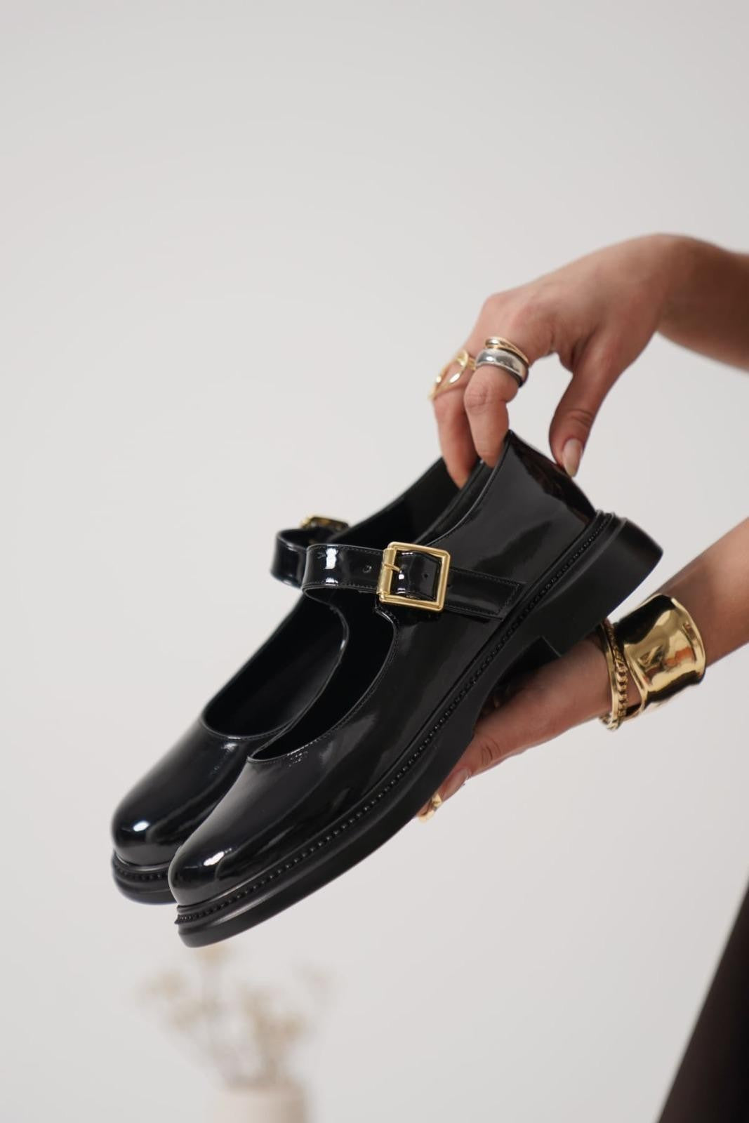 Premium Siyah Rugan Oxford Ayakkabı