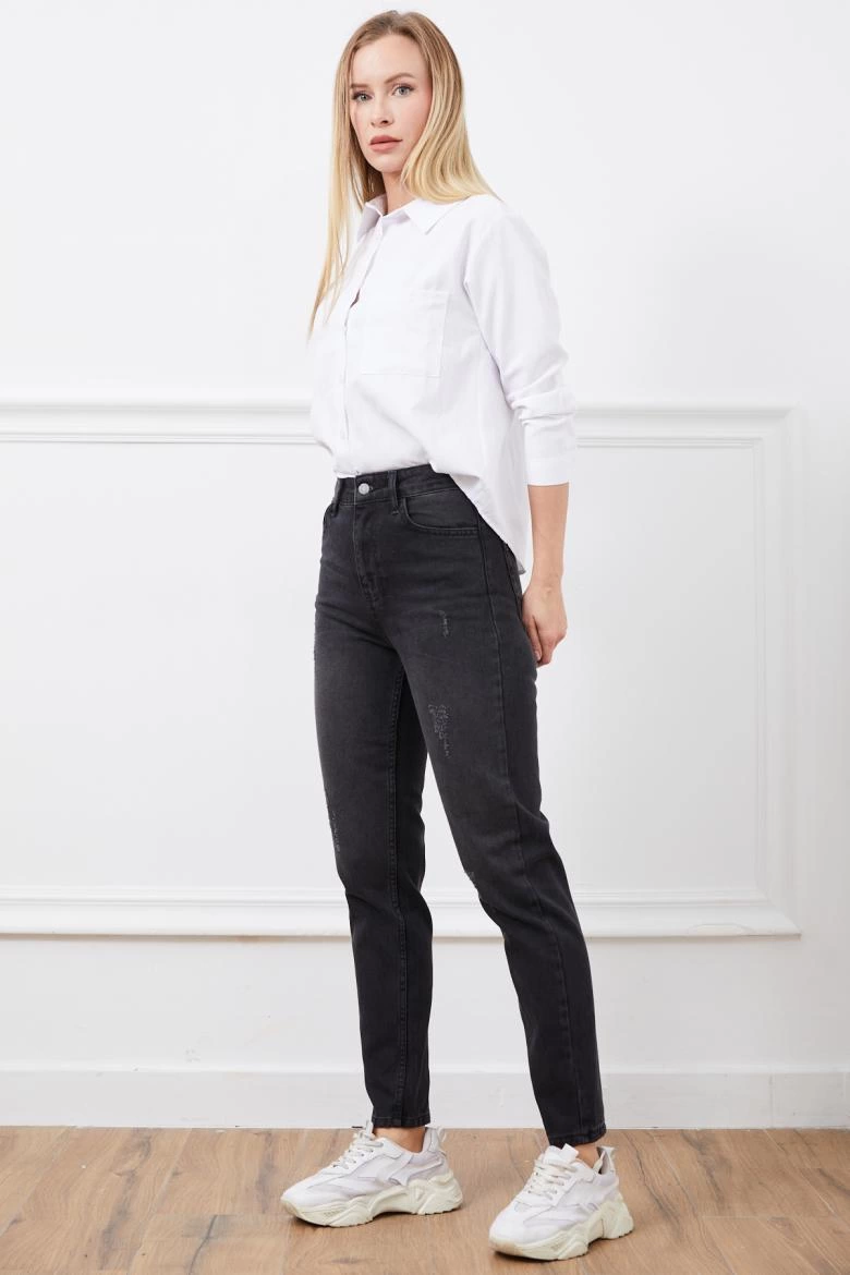 High Waist Mom Jeans Black