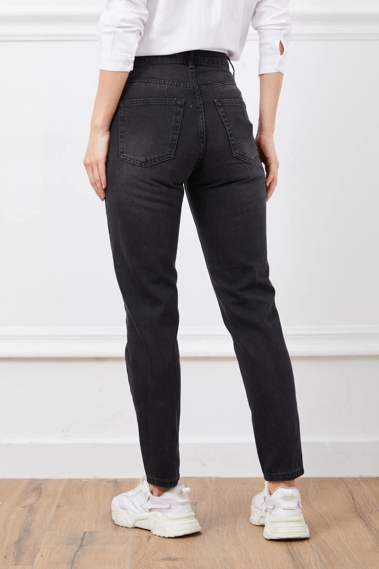 High Waist Mom Jeans Black