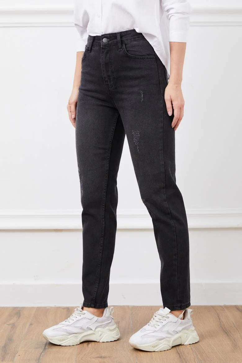 High Waist Mom Jeans Black