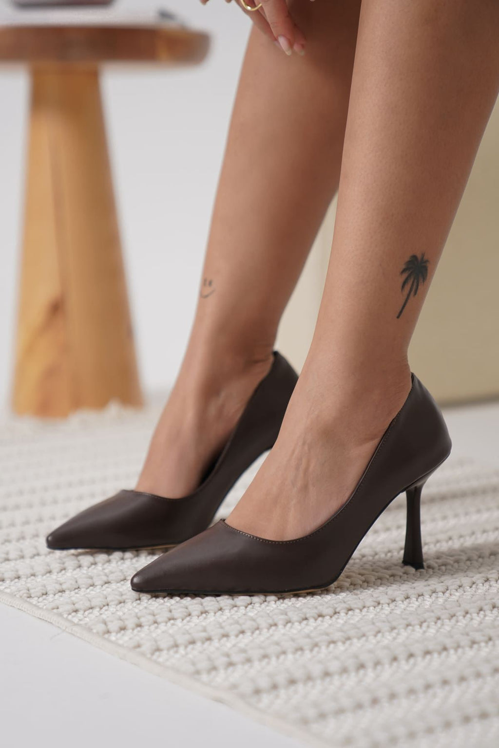 ZR08MS26 Premium Kadın Acı Kahve Stiletto 8 cm