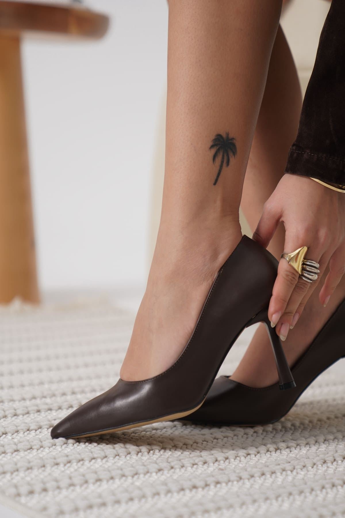 ZR08MS26 Premium Kadın Acı Kahve Stiletto 8 cm