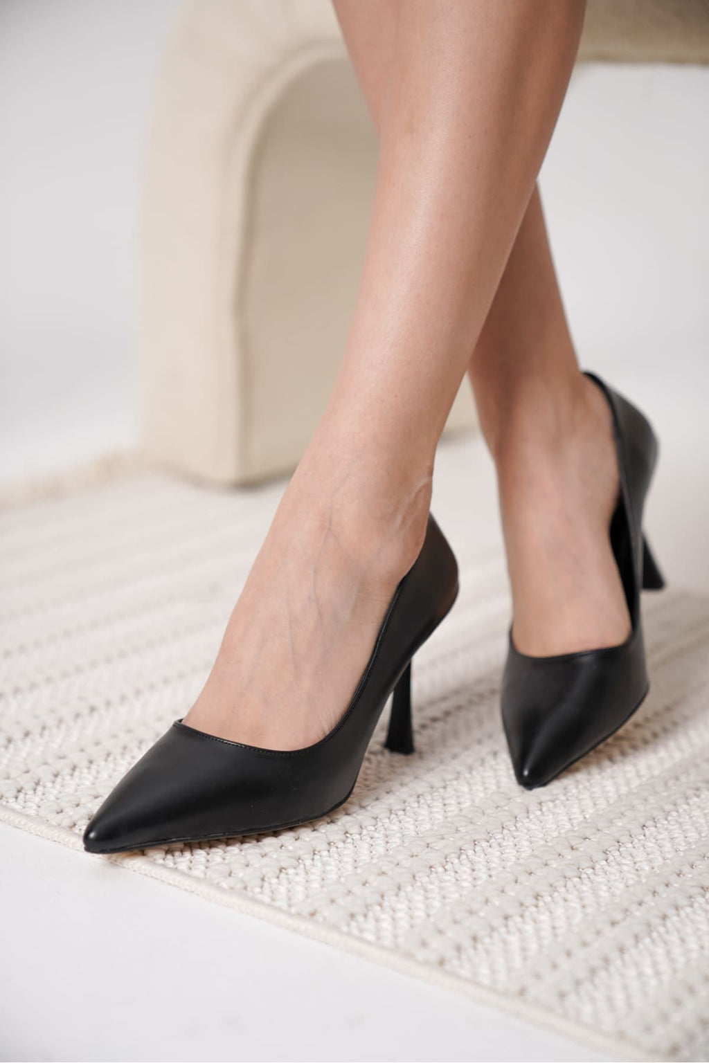 ZR08MS26 Premium Kadın Mat Siyah Stiletto 8 cm