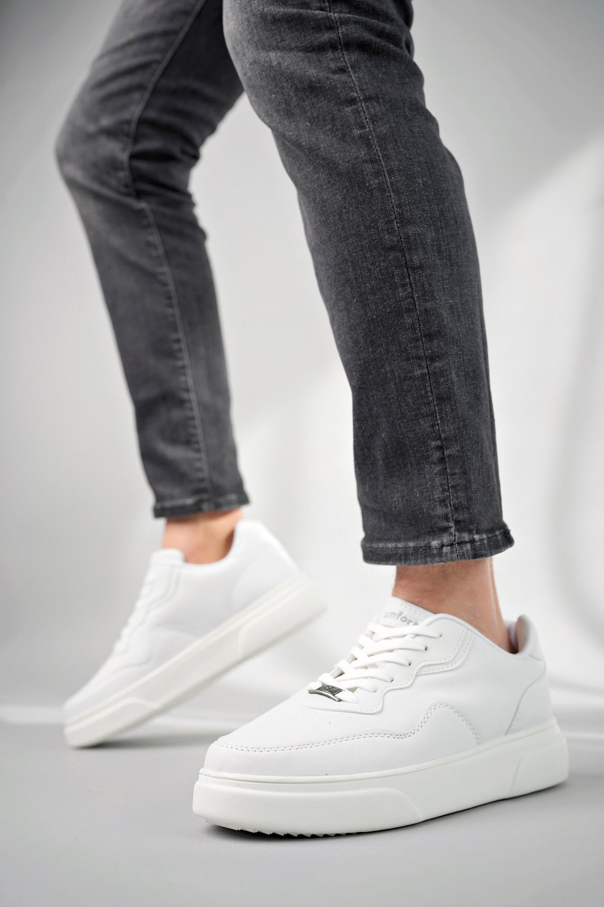 Jack Günlük Rahat Kalın Taban Beyaz Erkek Spor Ayakkabı