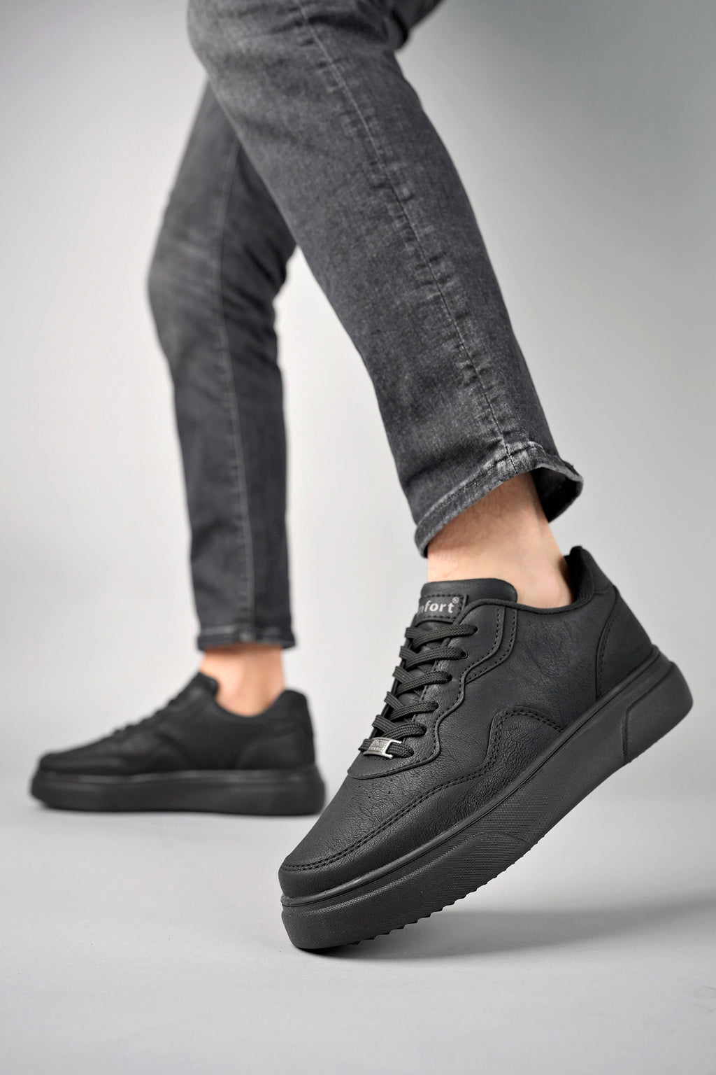 Jack Günlük Rahat Kalın Taban Siyah Erkek Spor Ayakkabı