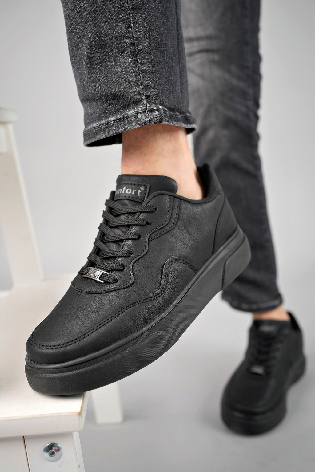 Jack Günlük Rahat Kalın Taban Siyah Erkek Spor Ayakkabı