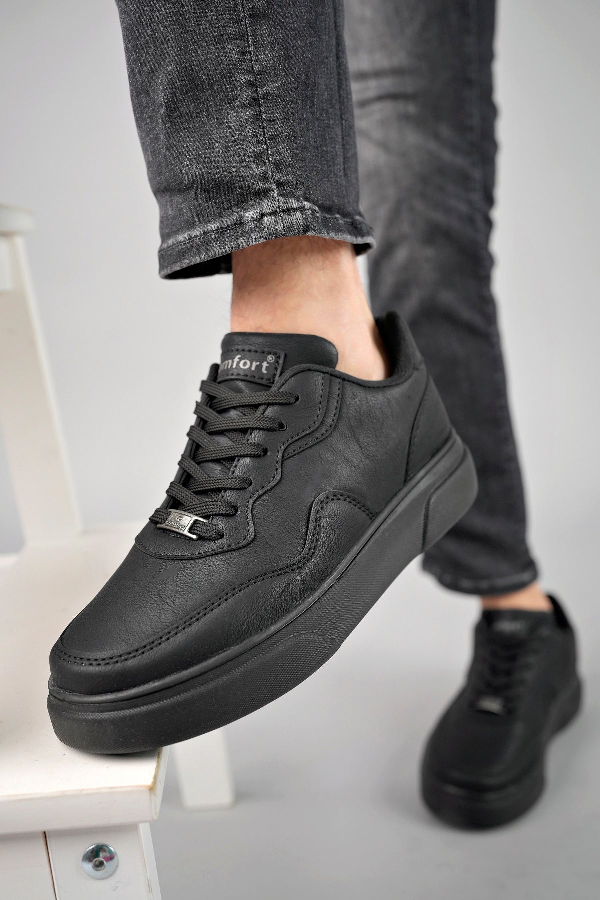 Jack Günlük Rahat Kalın Taban Siyah Erkek Spor Ayakkabı