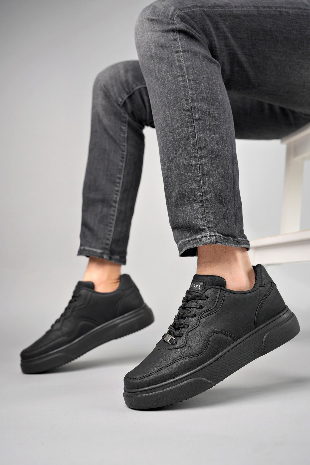 Jack Günlük Rahat Kalın Taban Siyah Erkek Spor Ayakkabı