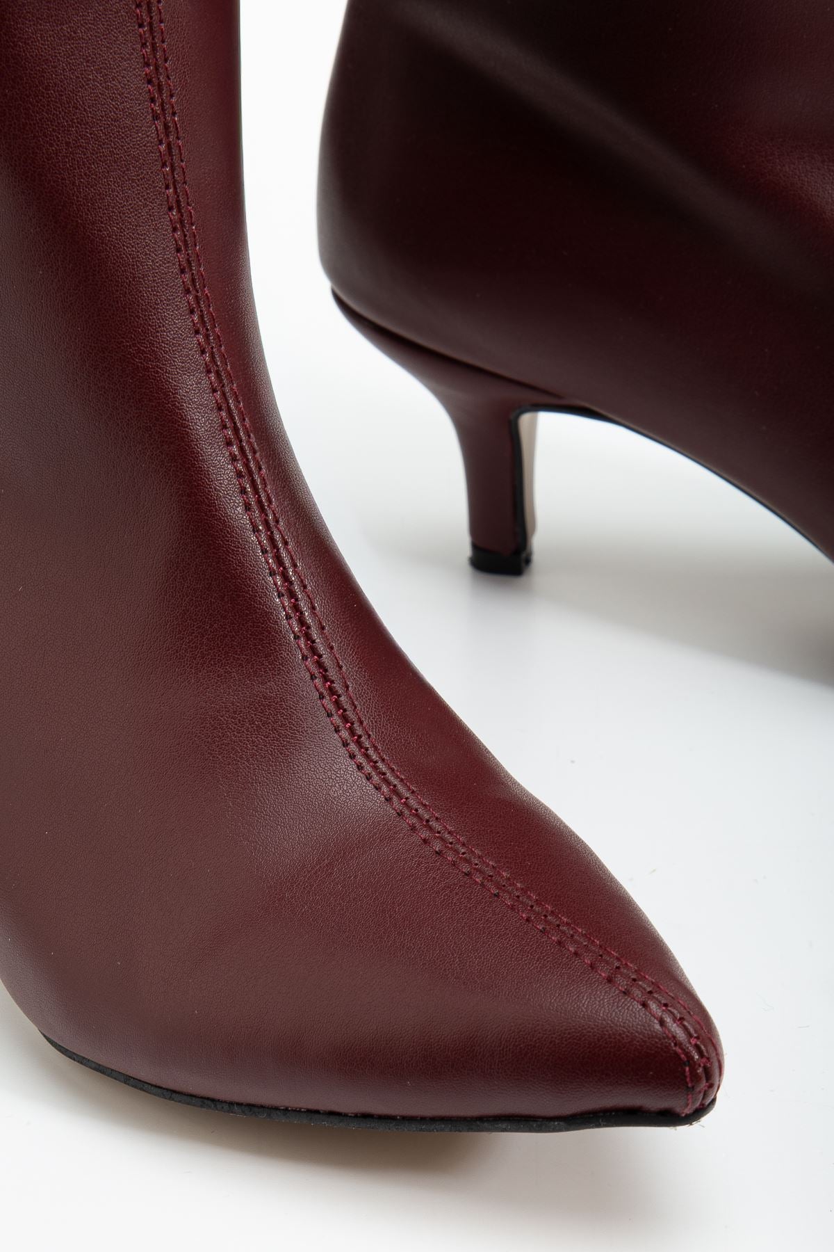 ZRİNX-2025 Premium Bordo İnce Topuklu Günlük Kadın Çizme 6,5 cm