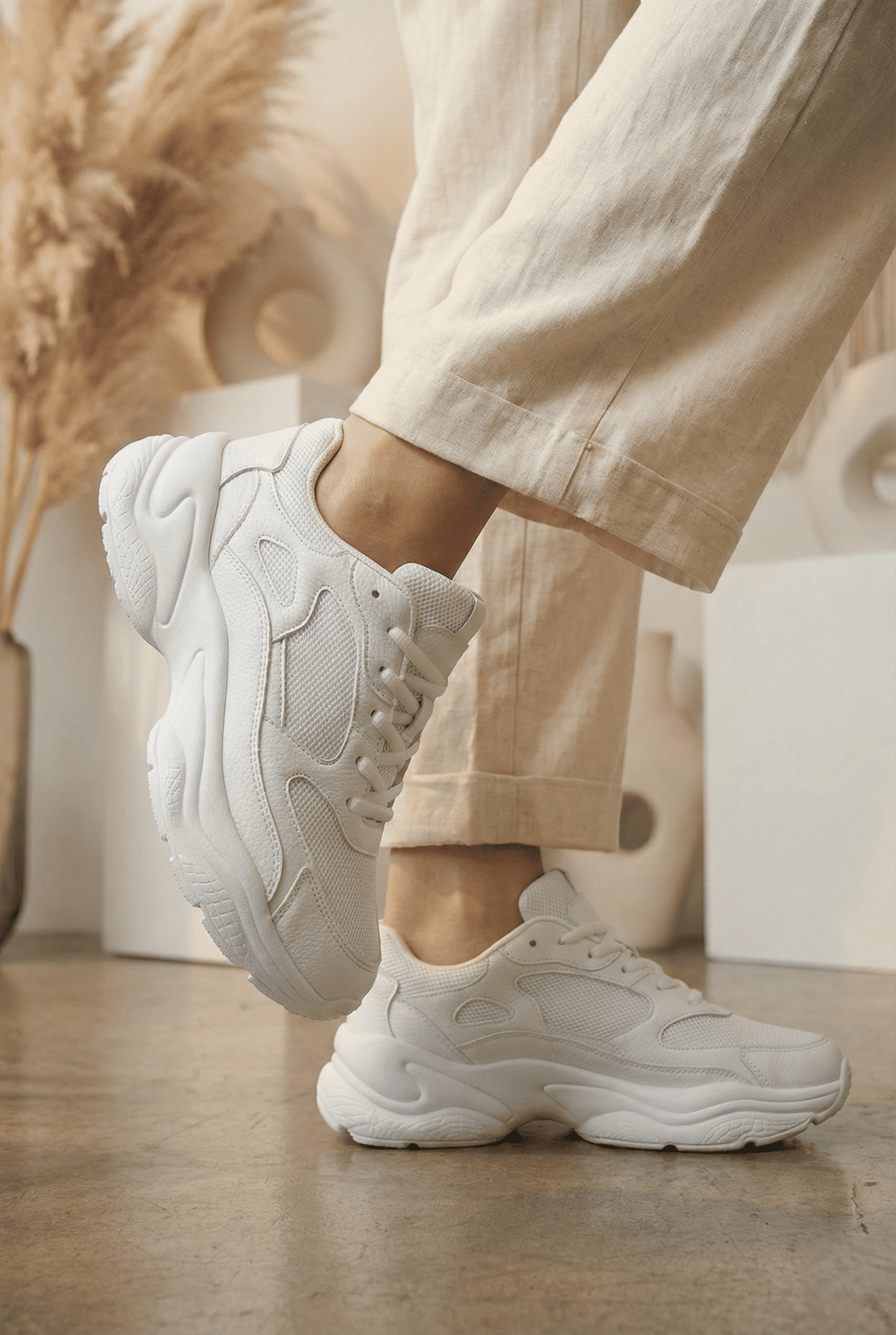 ZRN-152 Premium Ortopedik Beyaz Kadın Sneaker