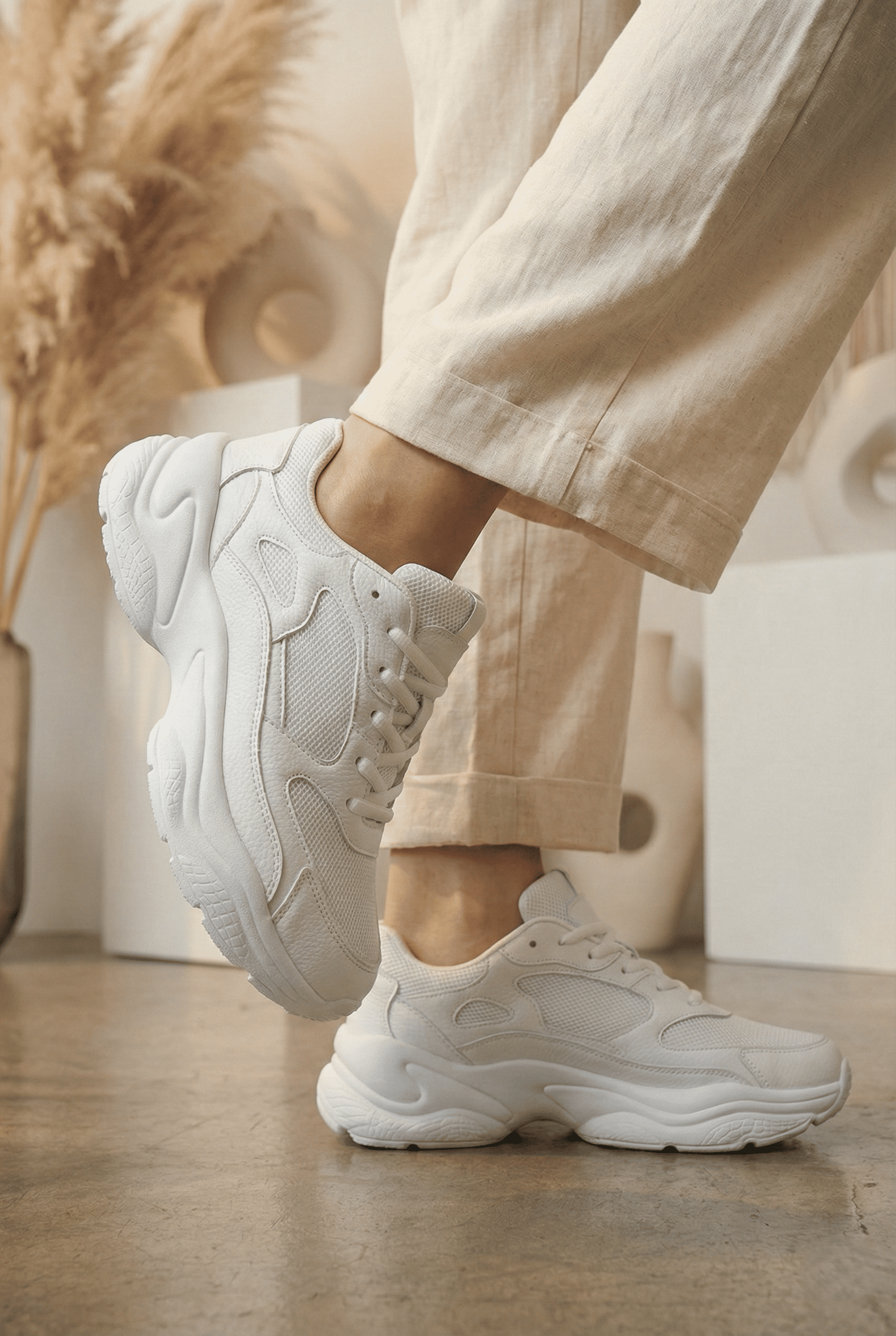 ZRN-152 Premium Ortopedik Beyaz Kadın Sneaker