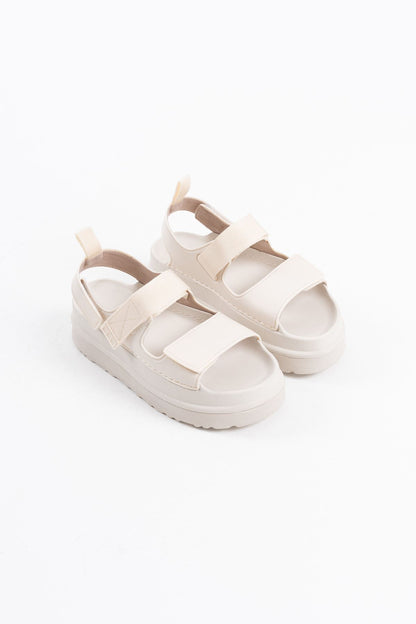 Zeta Premium Velcro Beige Women's Sandals