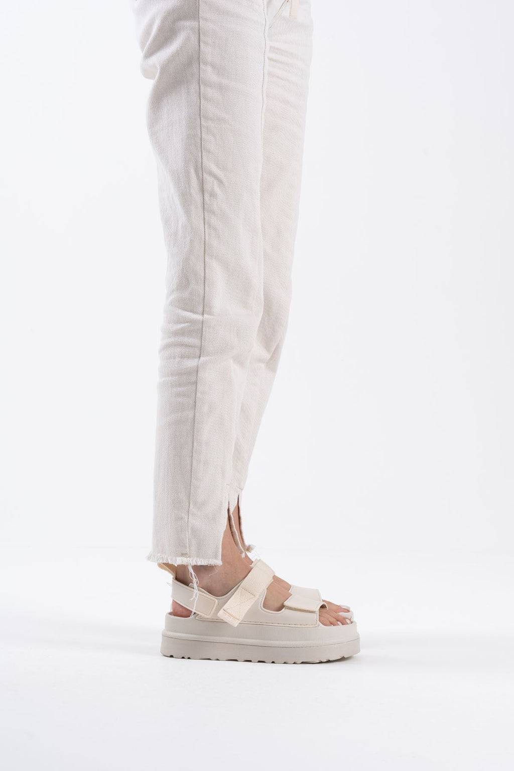 Zeta Premium Velcro Beige Women's Sandals