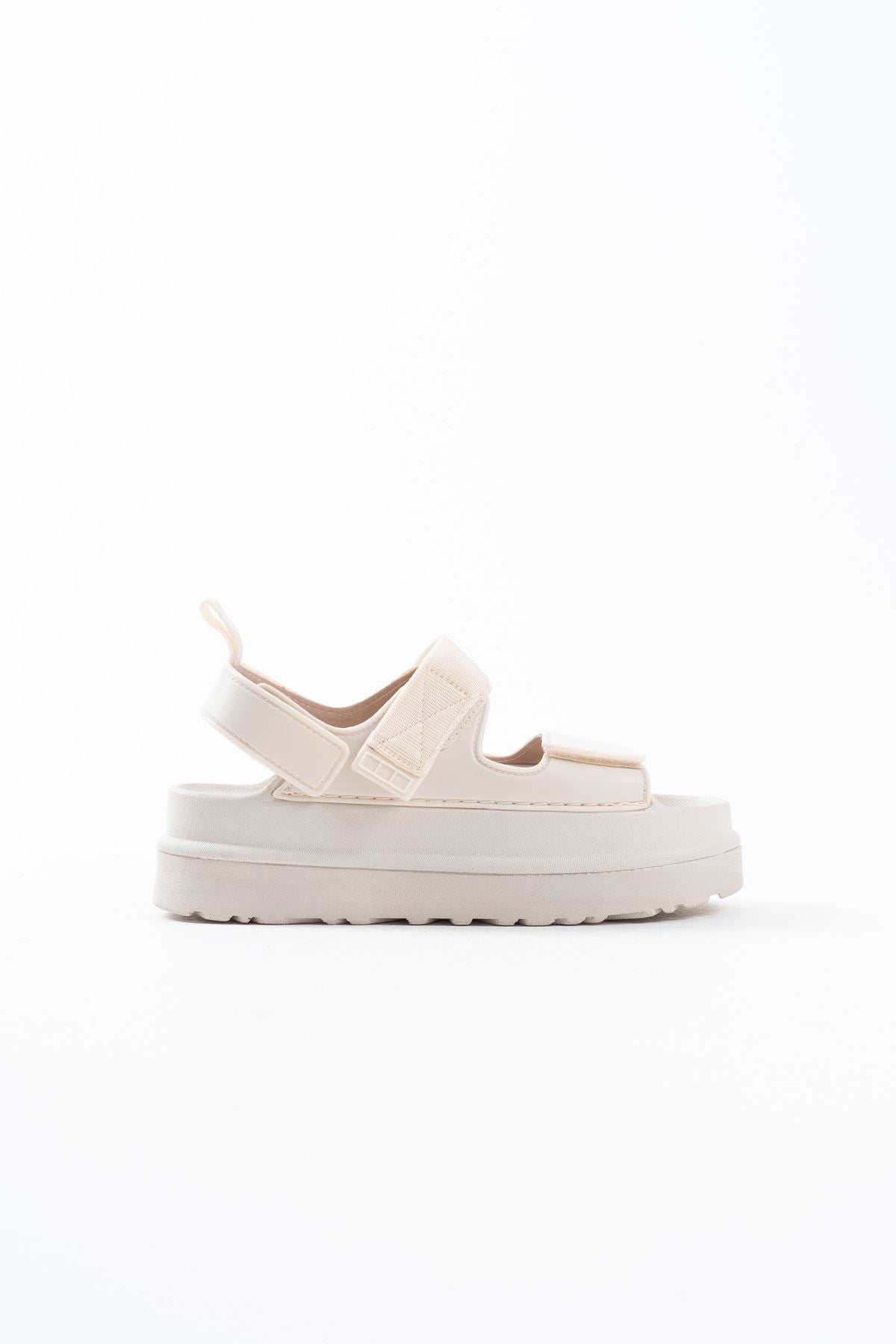 Zeta Golden Stil Premium Bej Kadın Sandalet
