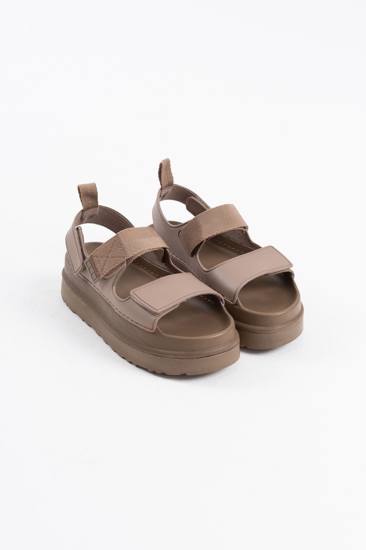 Zeta Premium Velcro Brown Women's Sandals