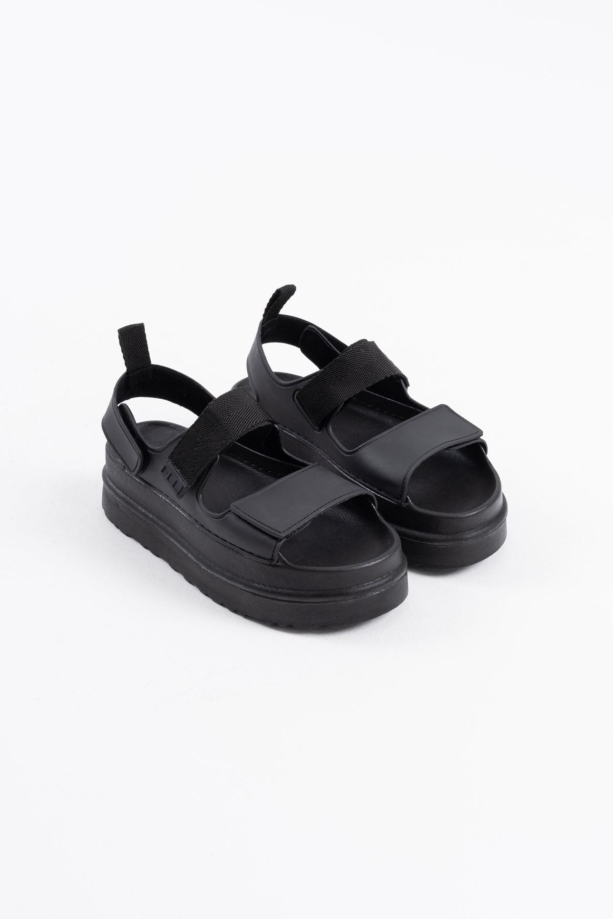Zeta Premium Velcro Black Women's Sandals