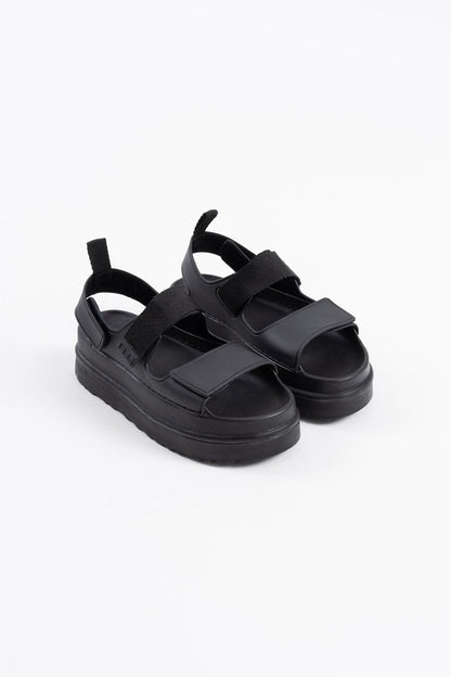 Zeta Premium Velcro Black Women's Sandals