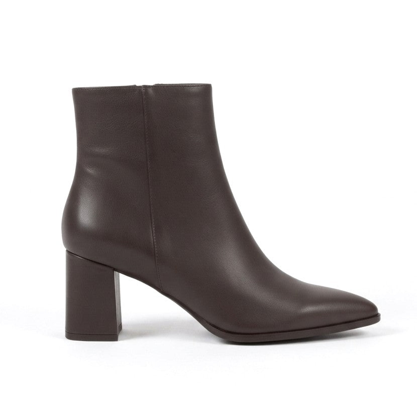 ZRNE-B08 Premium Sivri Burun Kahve Topuklu Bot 7 cm
