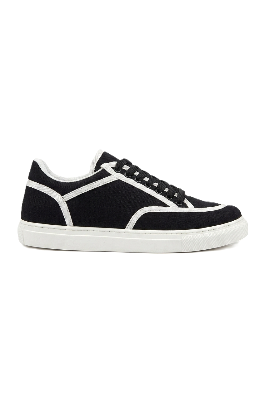 ZR-2505 Premium Casual Keten Günlük Erkek Spor Ayakkabı Siyah Beyaz