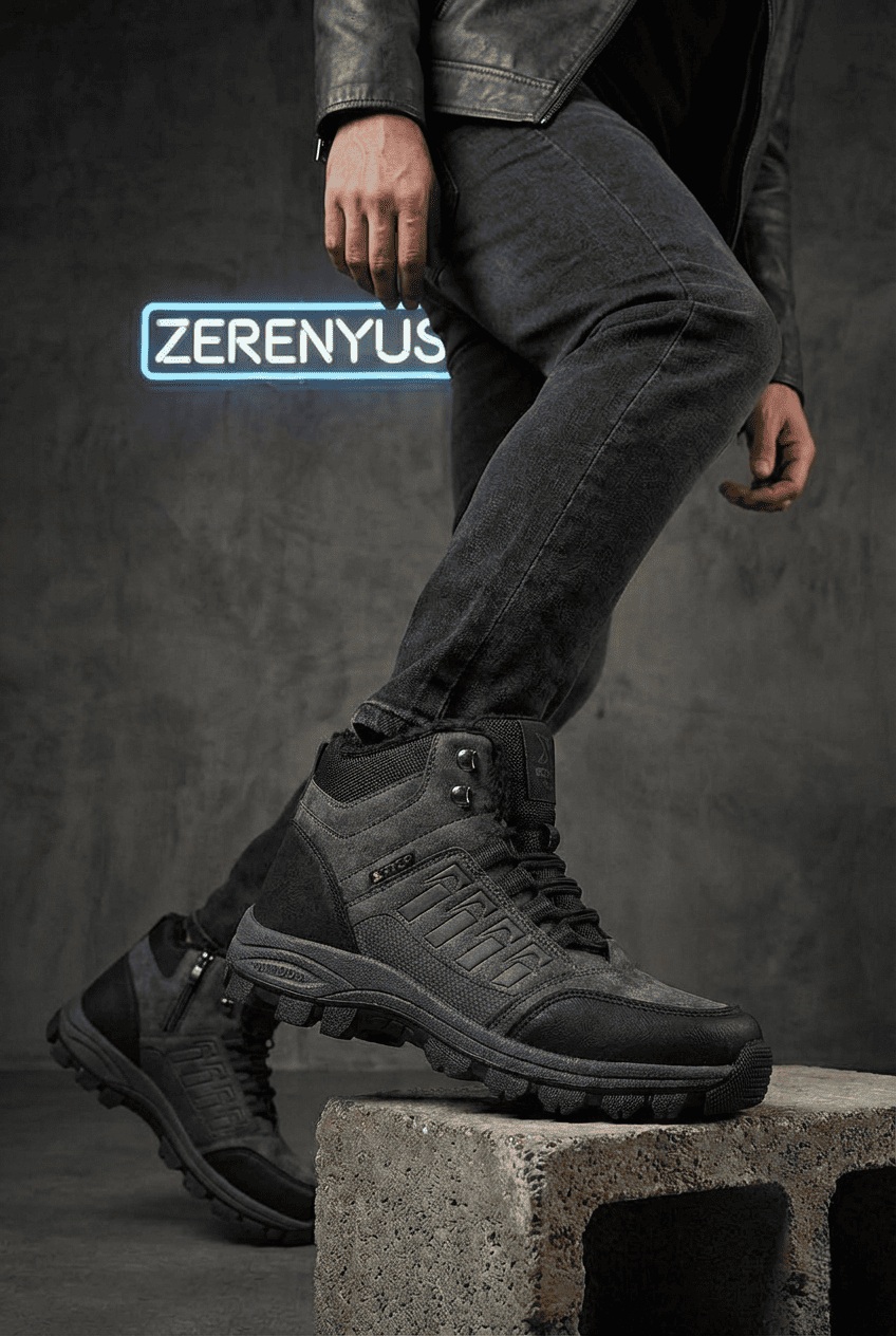 ZR-X6 Su Geçirmez Unisex İçi Kürklü Bot Füme