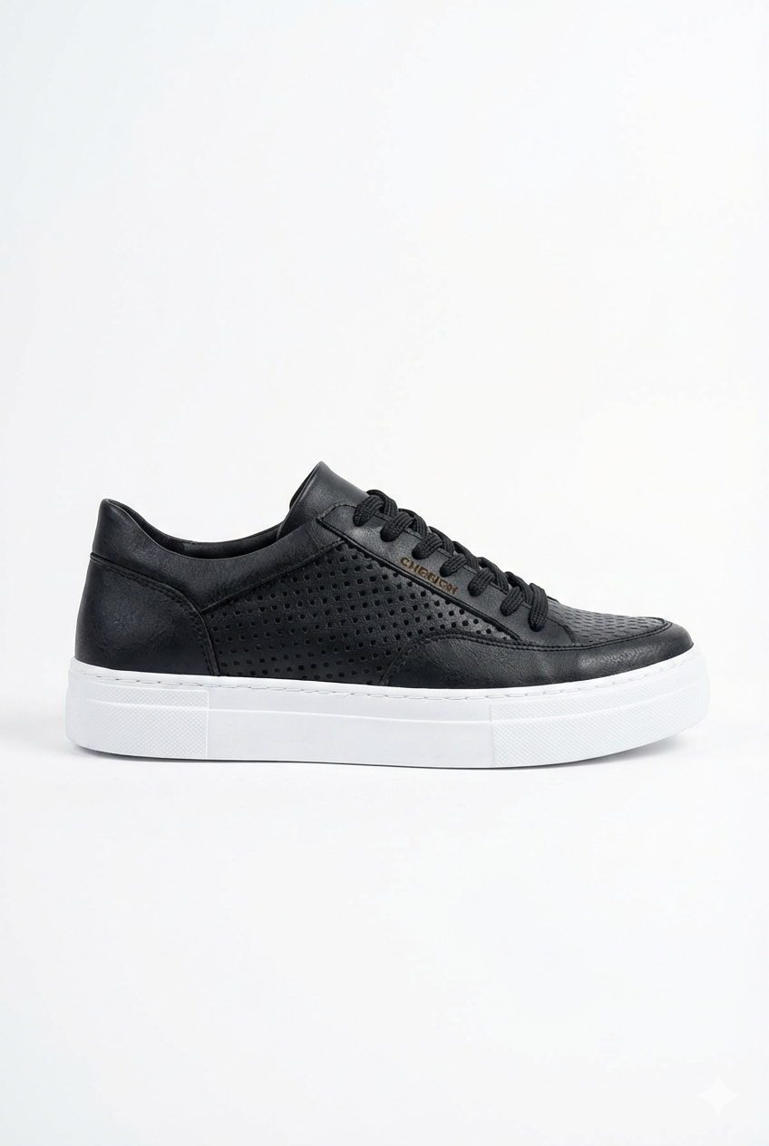 ZRC015 First Edition Premium Erkek Günlük Sneaker Siyah Beyaz