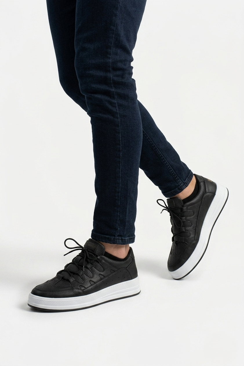 ZRC040 Yüksek Kalite Comfort Erkek Ayakkabı Spor Ayakkabı Siyah Beyaz