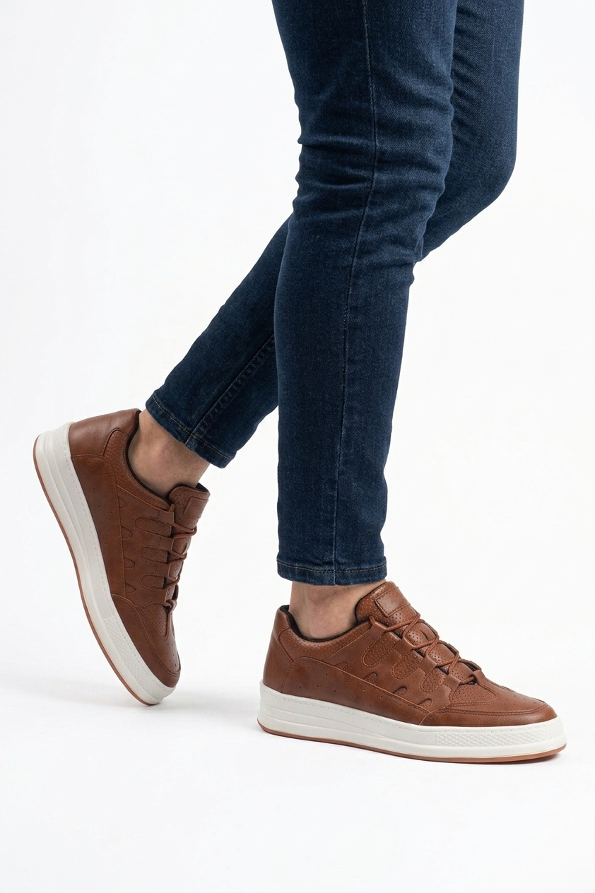 ZRC040 Yüksek Kalite Comfort Erkek Ayakkabı Spor Ayakkabı Taba