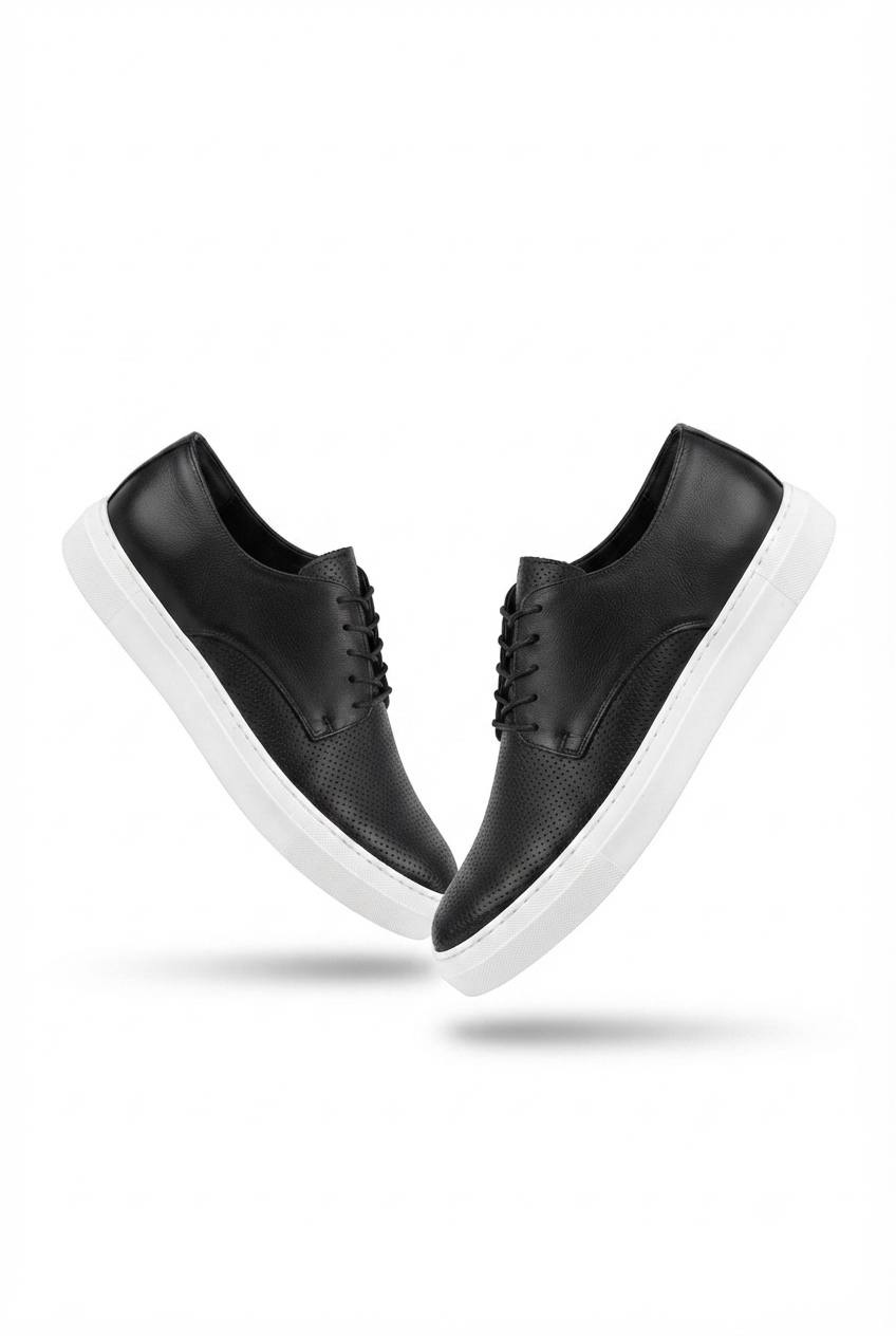 ZRC061 Premium Casual Günlük Comfort Erkek Klasik Ayakkabı Siyah Beyaz