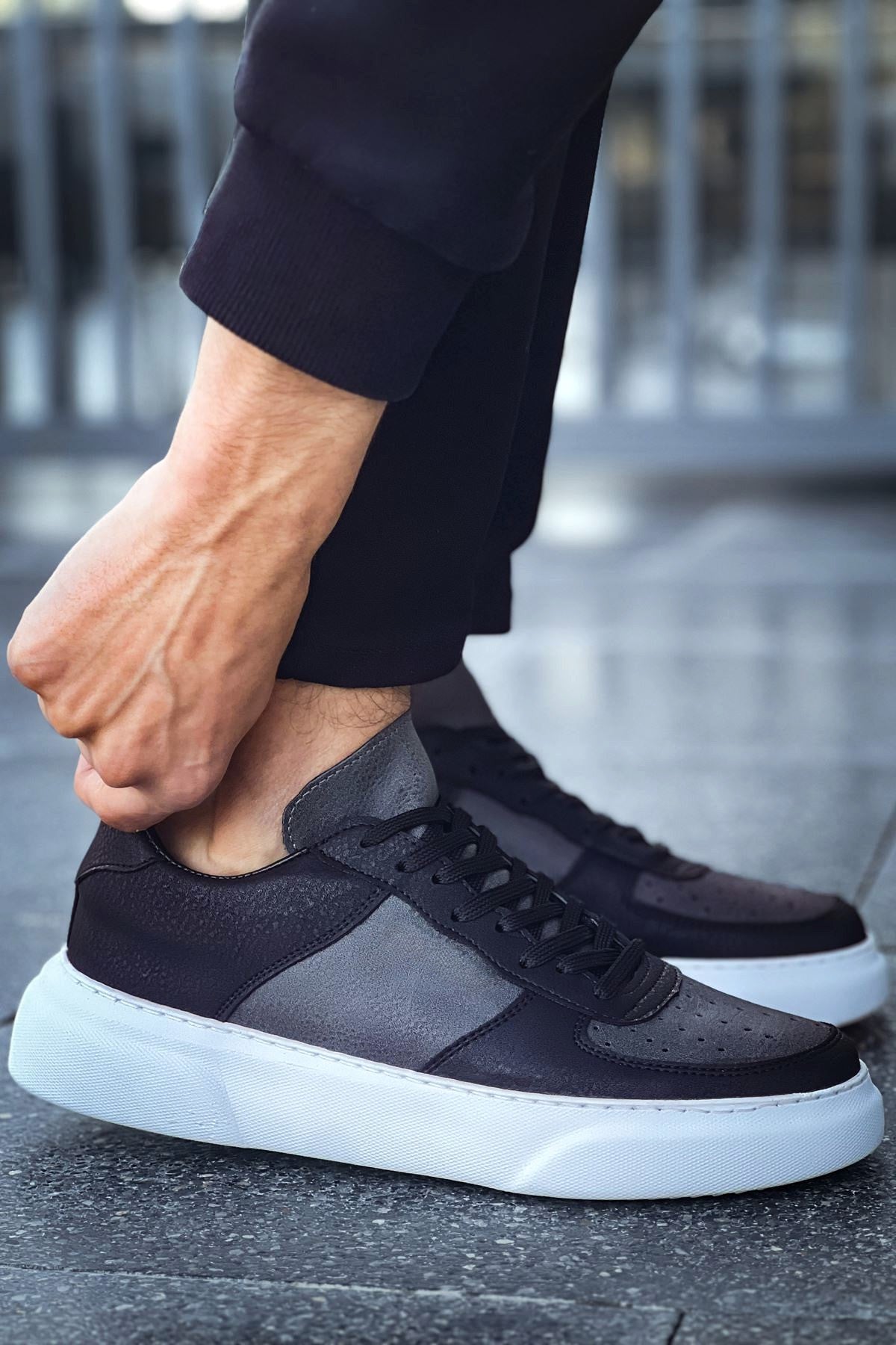 ZRC087 Premium Bağcıklı Casual Erkek Sneaker Antrasit