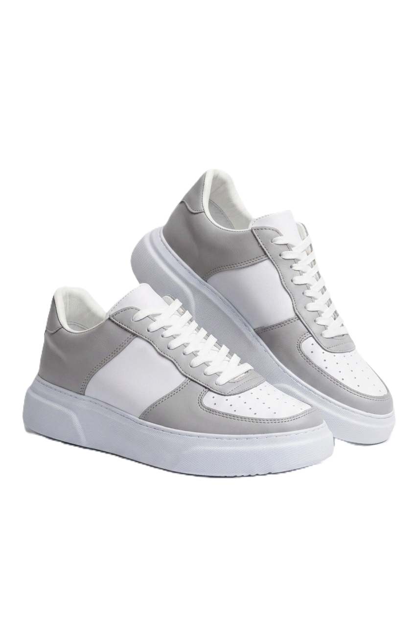 ZRC087 Premium Bağcıklı Casual Erkek Sneaker Gri