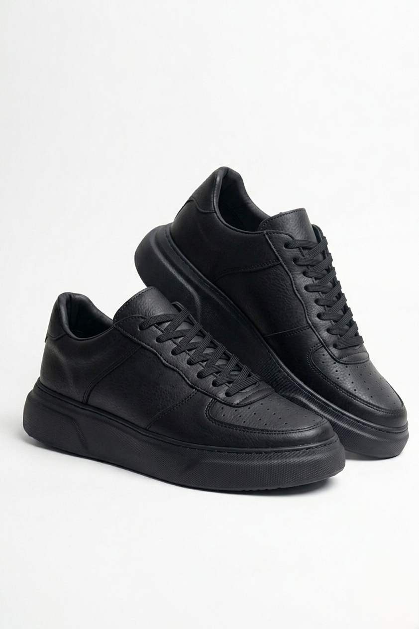 ZRC087 Premium Bağcıklı Casual Erkek Sneaker Siyah