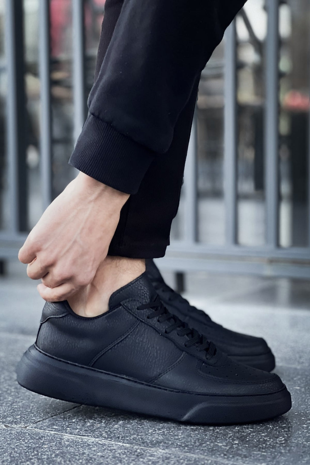 ZRC087 Premium Bağcıklı Casual Erkek Sneaker Siyah