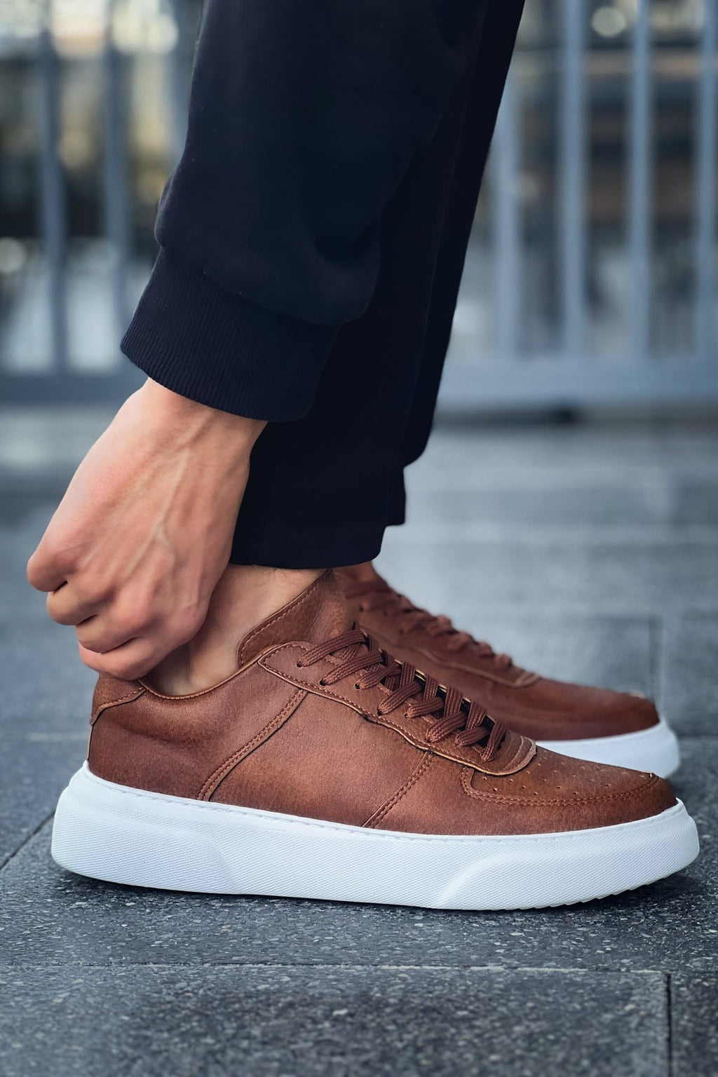 ZRC087 Premium Bağcıklı Casual Erkek Sneaker Taba