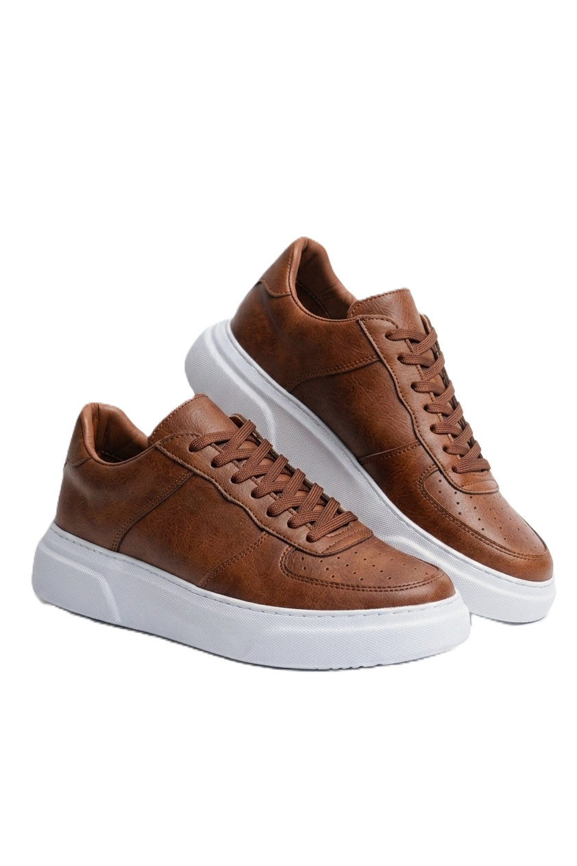 ZRC087 Premium Bağcıklı Casual Erkek Sneaker Taba