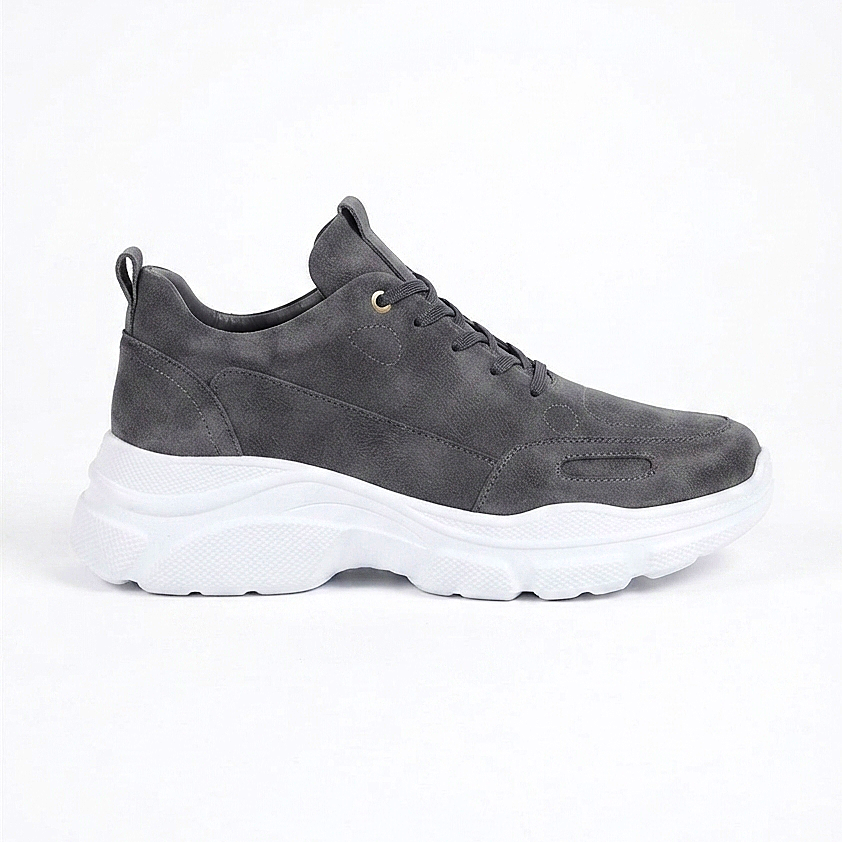 ZRC089 Yüksek Kalite Premium Kalın Taban Günlük Erkek Sneaker Antrasit