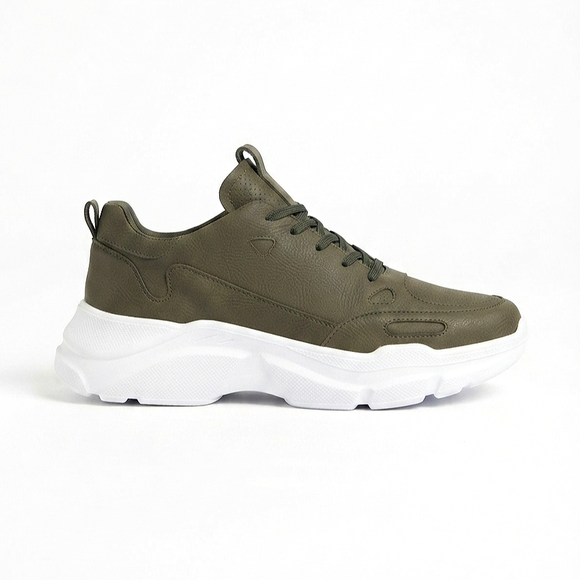 ZRC089 Yüksek Kalite Premium Kalın Taban Günlük Erkek Sneaker Haki