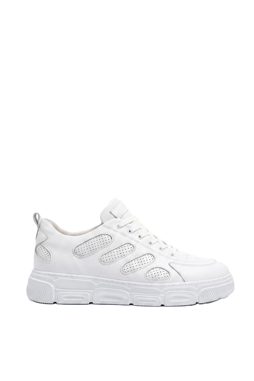 ZRC105 Yüksek Kalite Kalın Taban Bağcıklı Erkek Sneaker Beyaz