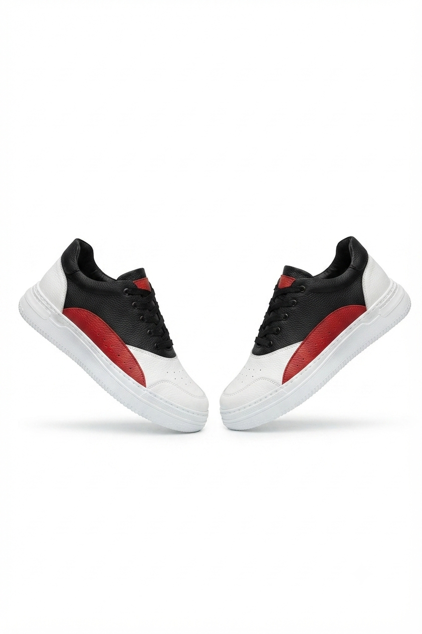 ZRC115 Premium Günlük Erkek Spor Sneaker Beyaz Kırmızı