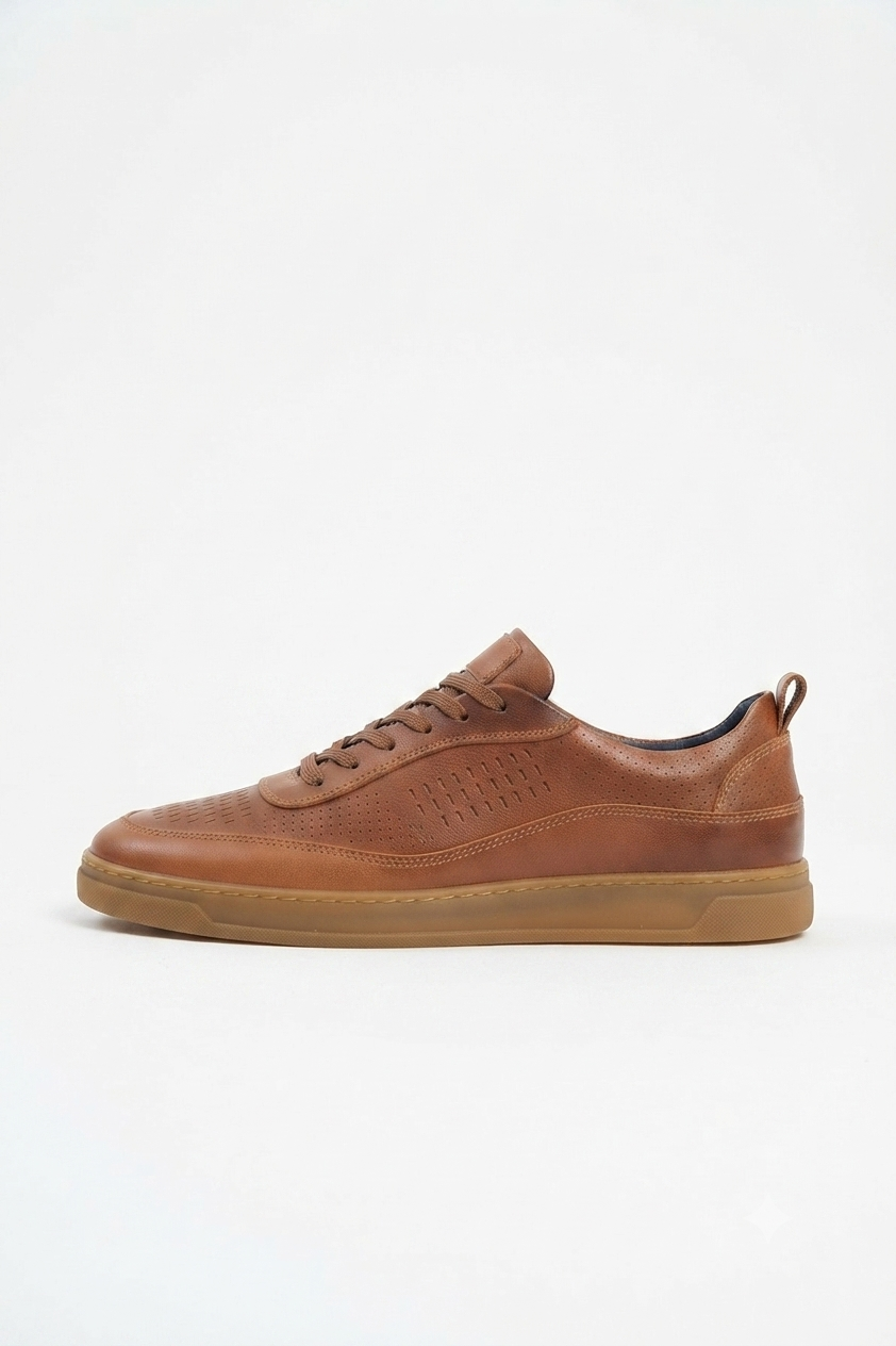 ZRC157 Retro BağcıklıYüksek Kalite Günlük Erkek Sneaker Taba