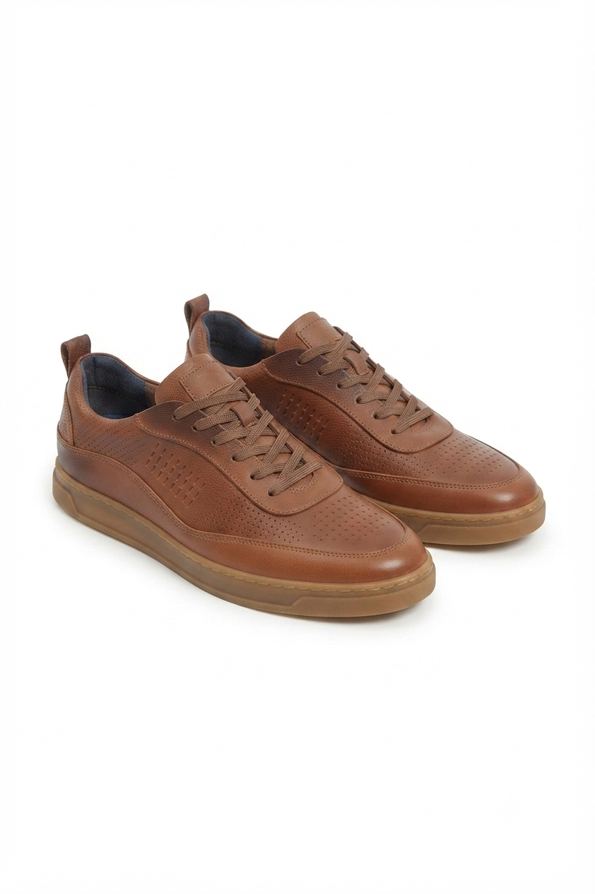 ZRC157 Retro BağcıklıYüksek Kalite Günlük Erkek Sneaker Taba