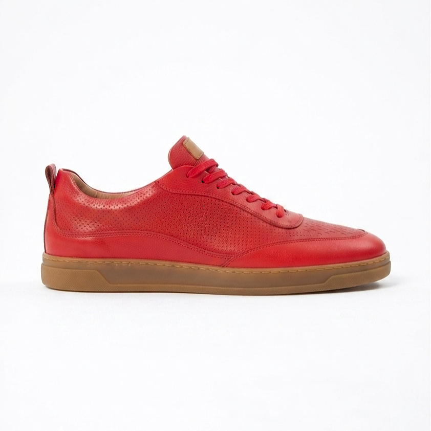 ZRC157 Retro Bağcıklı Yüksek Kalite Günlük Erkek Sneaker Kırmızı
