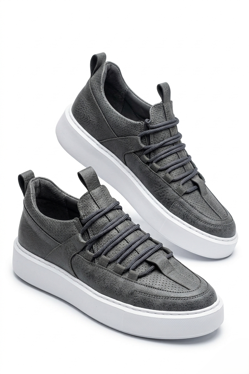 ZRC159 Premium Bağcıklı Ortopedik Erkek Sneaker Antrasit