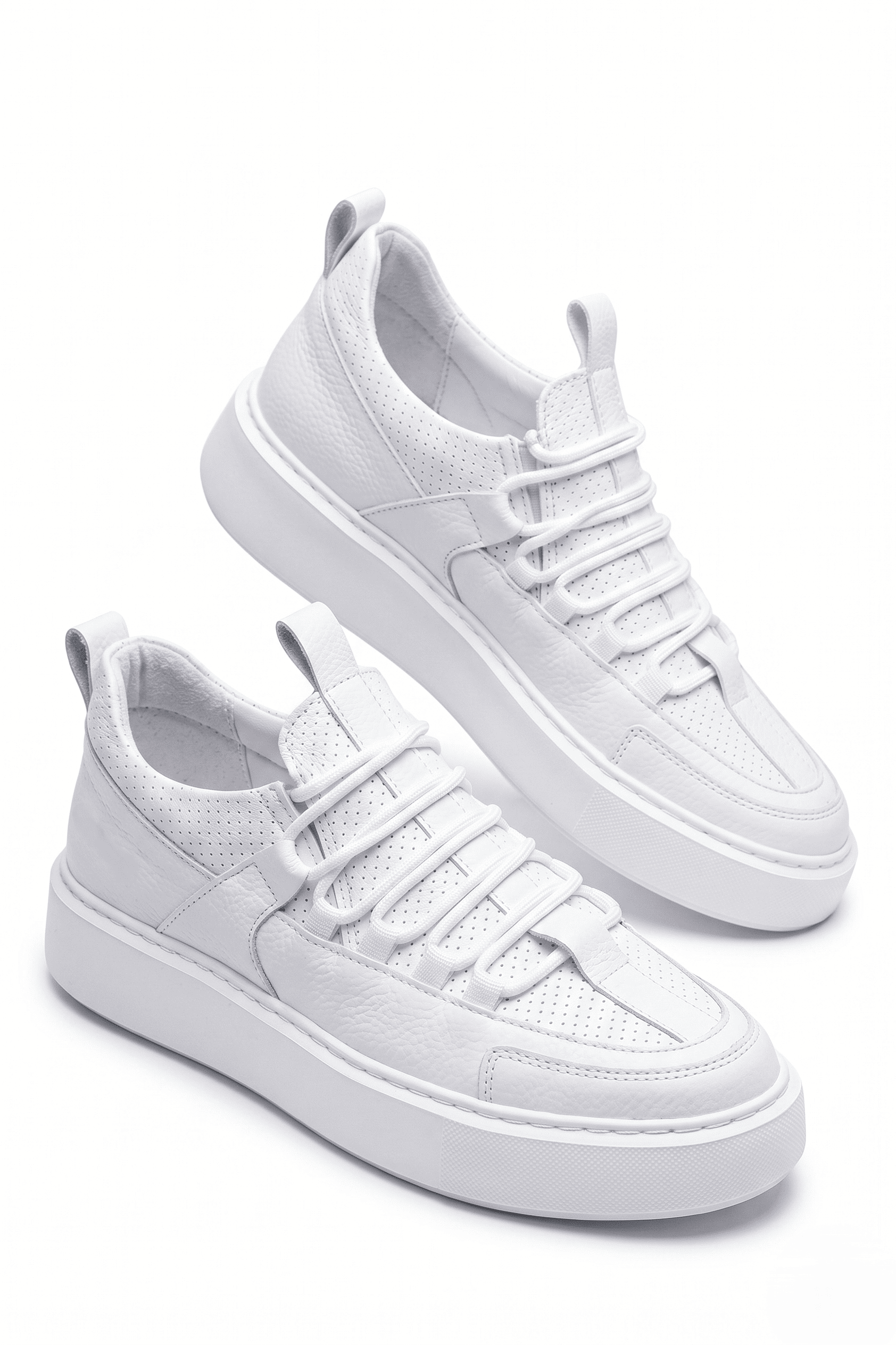 ZRC159 Premium Bağcıklı Ortopedik Erkek Sneaker Beyaz