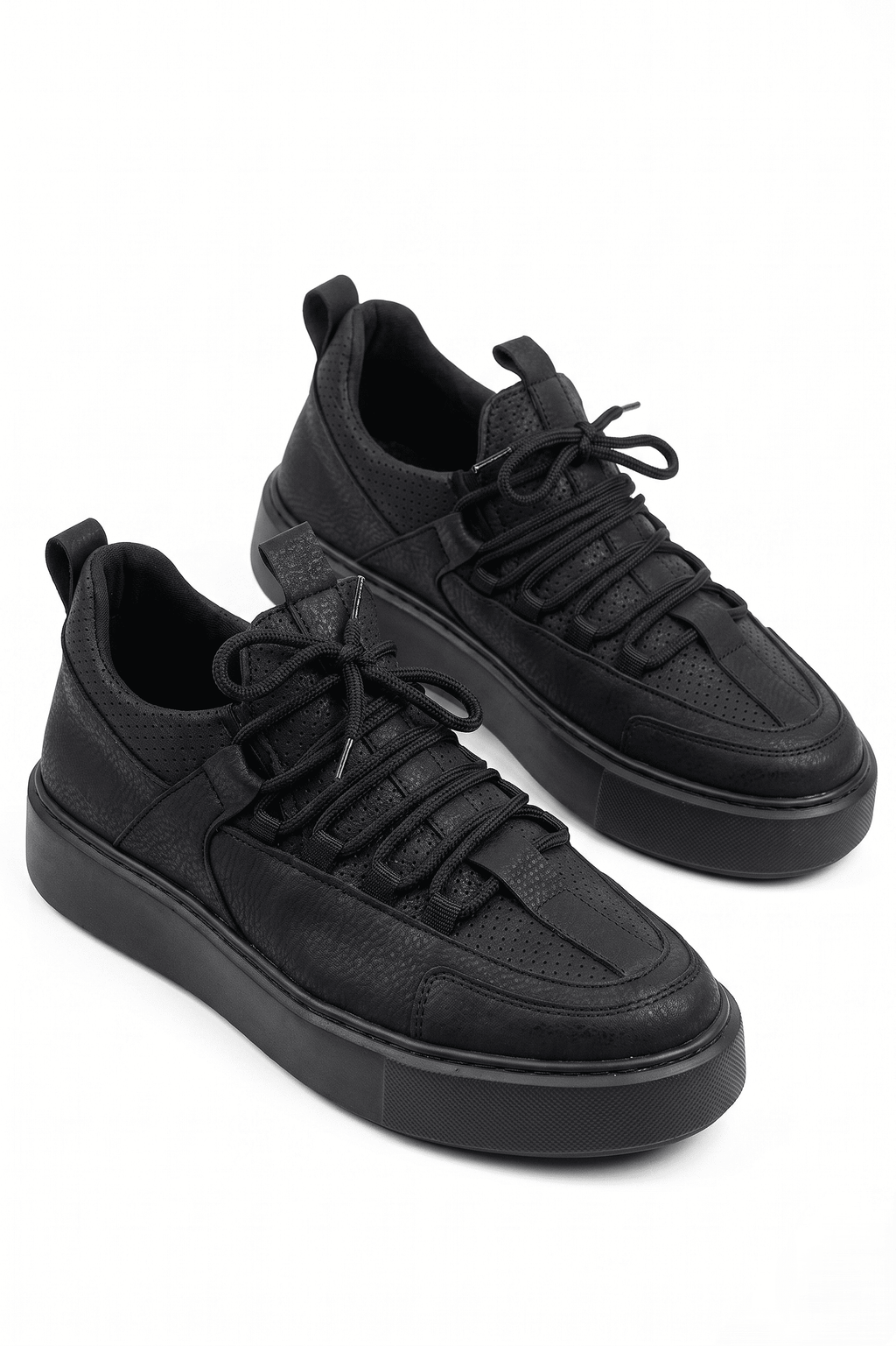 ZRC159 Premium Bağcıklı Ortopedik Erkek Sneaker Siyah