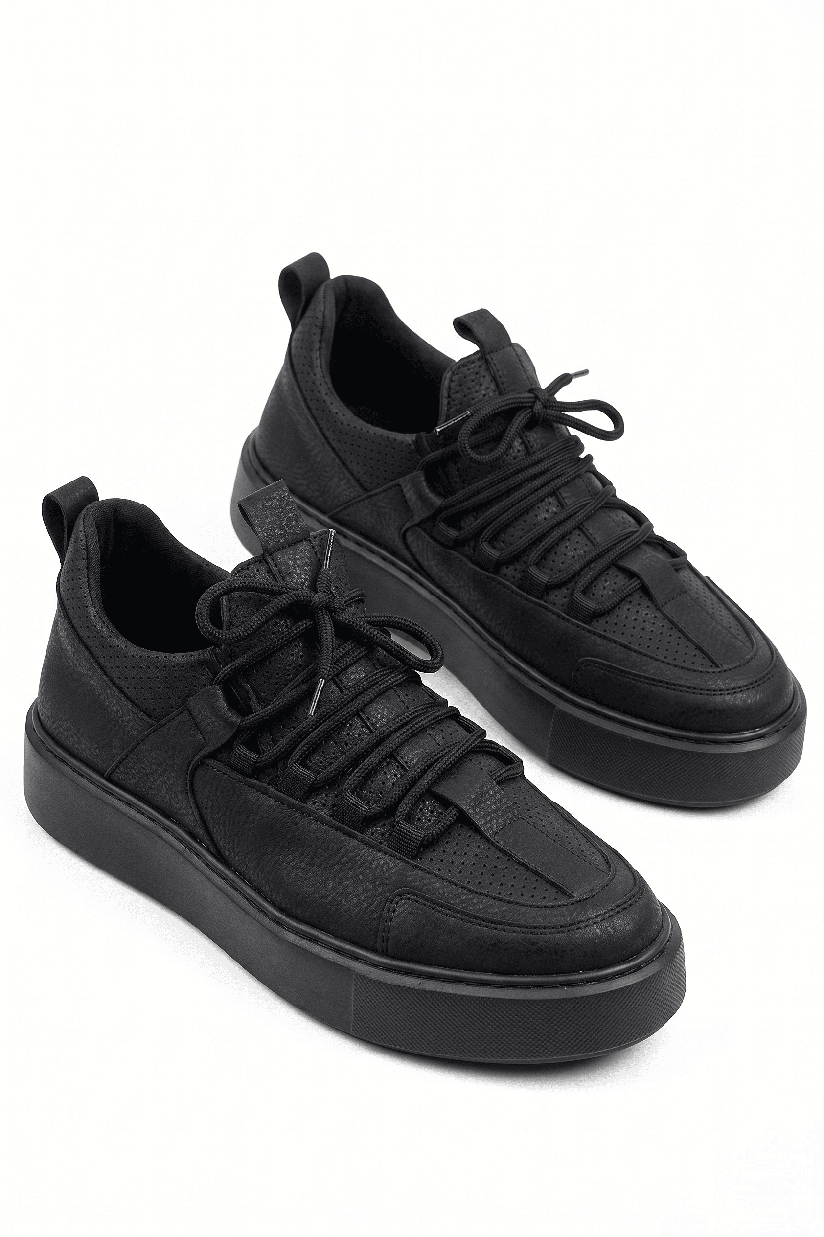 ZRC159 Premium Bağcıklı Ortopedik Erkek Sneaker Siyah