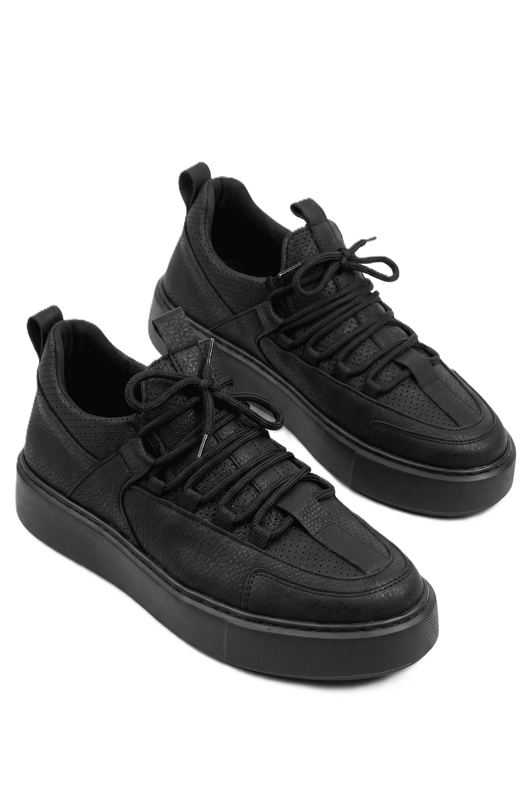 ZRC159 Premium Bağcıklı Ortopedik Erkek Sneaker Siyah