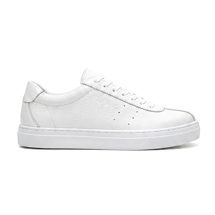 ZRC163 Yüksek Kalite Bağcıklı Kalın Taban Erkek Beyaz Sneaker